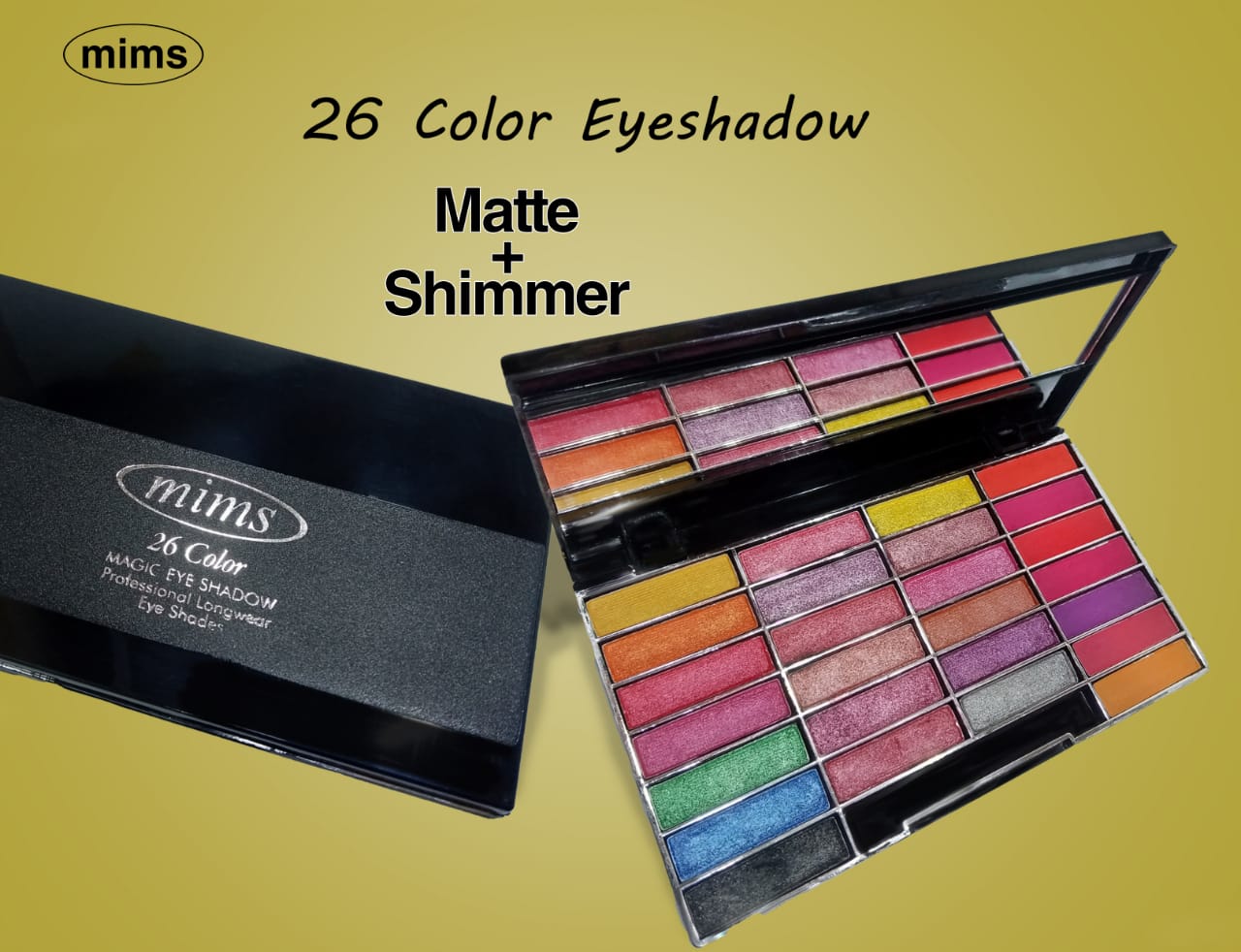 Mims 26 Color eyeshadow kit. Matte + Shimmer